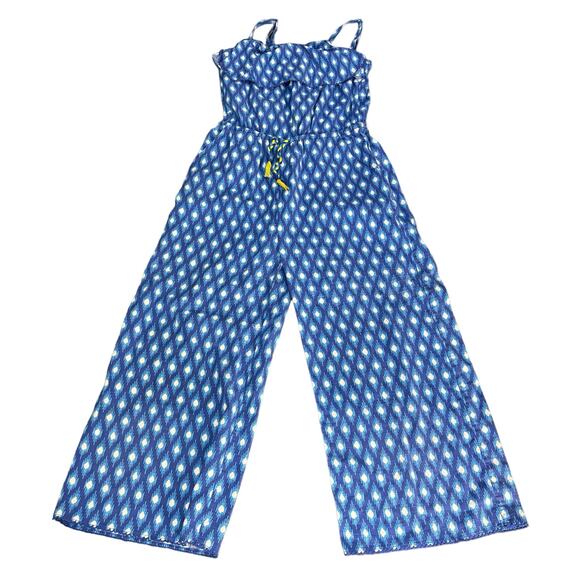 Boden Little Girl Jumper Blue Print Summer Straps Preppy Fun Cutie 9-10 yrs - Picture 2 of 9